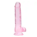 Dildá s prísavkou - Realrock gélové dildo s prísavkou 19 cm ružové
