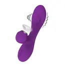 Multifunkčné vibrátory - Romant Flap vibrátor rabbit s poklepom a tlakovým stimulátorom na klitoris fialový