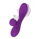 Multifunkčné vibrátory - Romant Flap vibrátor rabbit s poklepom a tlakovým stimulátorom na klitoris fialový