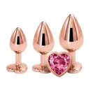 Análne šperky - REAR Set análnych kolíkov Rose Gold Pink Heart
