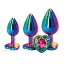 Análne šperky - REAR Set análnych kolíkov Multicolor Rainbow Heart