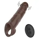 Návleky na penis - BASIC X vibračný návlek na penis hnedý