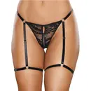 Erotická tangá - Allure Say it with Garters tangá - čierna
