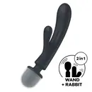 Multifunkčné vibrátory - Satisfyer Triple Lover obojstranný vibrátor - šedý