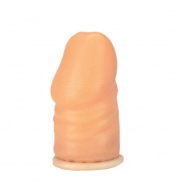 Návleky na penis - Head Shockers Flat-Head 1,5 Latexový predlžujúci návlek s kondómom