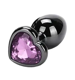 Análne šperky - BASIC X Otto kovový análny kolík s kamienkom S ružový