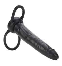 Nevibračné análne kolíky - Accommodator Análne Dildo čierne- vaginálna aj análna stimulácia naraz