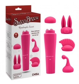 Vibrátory na klitoris - Sweet Breez Vibrátor na klitoris s nástavcami ružový