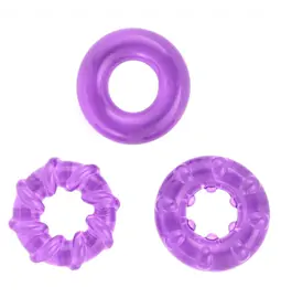Erekčné krúžky nevibračné - BASIC X Erekčné krúžky nevibračné 3 ks fialové