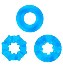 Erekčné krúžky nevibračné - BASIC X Erekčné krúžky nevibračné 3 ks modré