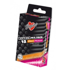 Kondómy vrúbkované a s výstupkami - Pepino kondómy Double Mix Pack- 12 ks