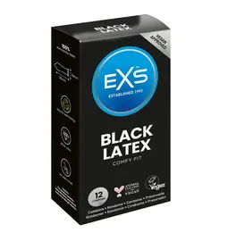 Farebné kondómy - EXS KONDÓMY ČIERNY LATEX 12 KS