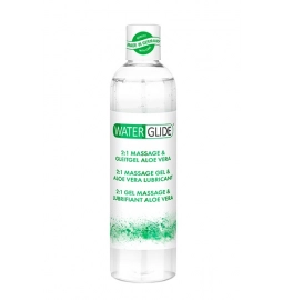 Lubrikačné gély na vodnej báze - Waterglide Masážny a lubrikačný gél 2 v 1 Aloe Vera 300 ml