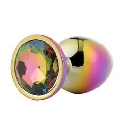 Análne šperky - Gleaming Love análny kolík Multicolor dúhový kamienok L