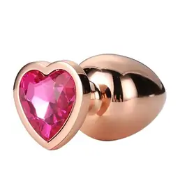 Análne šperky - Gleaming Love análny kolík rosegold ružové srdce M