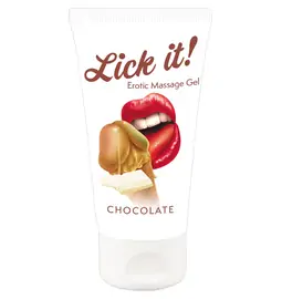 Lubrikačné gély s príchuťou alebo vôňou - Lick it! Lubrikačný a masážny gél Čokoláda 50 ml
