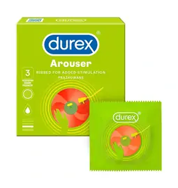 Kondómy vrúbkované a s výstupkami - DUREX kondómy Arouser 3 ks