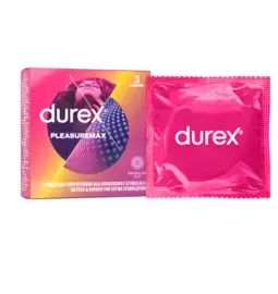 Kondómy vrúbkované a s výstupkami - DUREX kondómy Pleasuremax 3 ks
