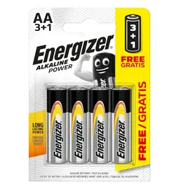 Nabíjačky a batérie - Energizer Alkaline Power -Tužkové batérie AA/4 3+1 zdarma