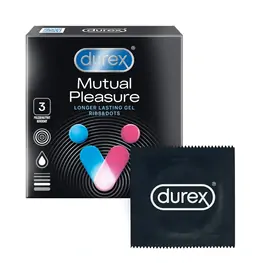 Kondómy vrúbkované a s výstupkami - Durex Mutual Pleasure kondómy 3 ks