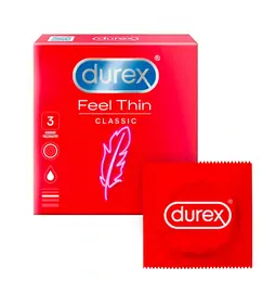 Ultra jemné a tenké kondómy - Durex Feel Thin Classic kondómy 3 ks
