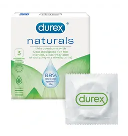 Špeciálne kondómy - Durex Naturals kondómy 3 ks