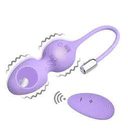 Venušiny kuličky Intimfitness - BOOM Victoria vibračné guličky na diaľkové ovládanie fialové
