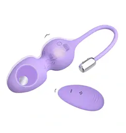 Venušiny kuličky Intimfitness - BOOM Victoria vibračné guličky na diaľkové ovládanie fialové