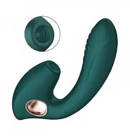 Tlakové stimulátory na klitoris - BASIC X Alyssa stimulátor klitorisu a vibrátor 2v1 fialový – kopie - BSC00349green
