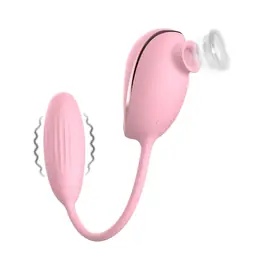 Tlakové stimulátory na klitoris - BASIC X Leiothrix vibračné vajíčko a stimulátor na klitoris ružový