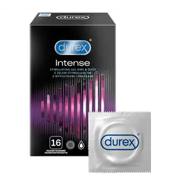Kondómy vrúbkované a s výstupkami - Durex Intense kondómy 16 ks