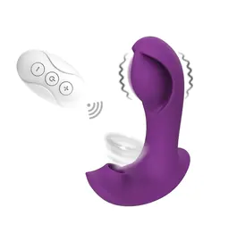 Vibrátory do nohavičiek - Romant Theo vibrátor do nohavičiek s podtlakovým stimulátorom klitorisu fialový