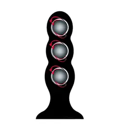 Nevibračné análne kolíky - BASIC X Quinn ThreeBall análny kolík s rotačnými guličkami čierny