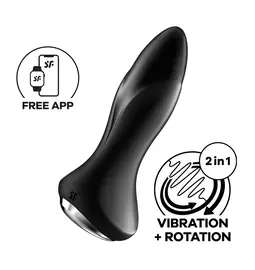 Vibračné análne kolíky - Satisfyer Rotator Plug 1+ Vibračný análny kolík - čierny