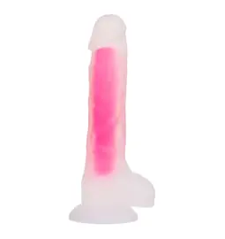 Dildá s prísavkou - BOOM silikónové dildo svietiace v tme ružové