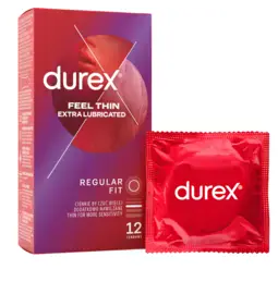 Kondómy s extra lubrikáciou - Durex kondómy Feel Thin Fetherlite Elite Extra Lubricated 12 ks
