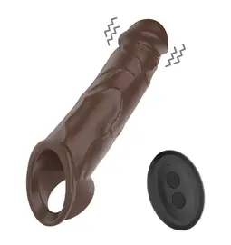 Návleky na penis - BASIC X vibračný návlek na penis hnedý