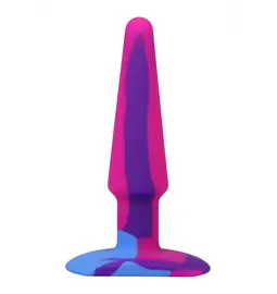 Nevibračné análne kolíky - A-play - Groovy Análny kolík 12 cm - ružová/fialová/modrá