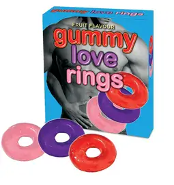 Erotické sladkosti - Love rings Cherry Jedlé erekčné krúžky 3 ks