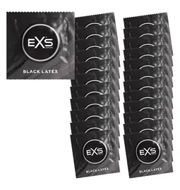 Farebné kondómy - EXS Sada kondómov Black Latex 24 ks