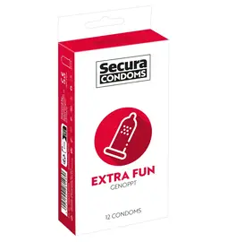 Kondómy vrúbkované a s výstupkami - Secura kondómy Extra Fun 12 ks