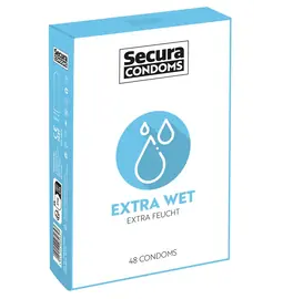 Kondómy s extra lubrikáciou - Secura kondómy Extra Wet 48 ks