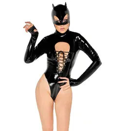 Erotické body a korzety - Black Level Vinyl body Catwoman - čierne - 28407661041 - L