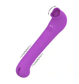 Vibrátory na klitoris - Romant Lucas obojstranný vibrátor s kmitajúcim jazýčkom fialový