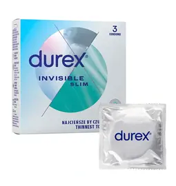 Ultra jemné a tenké kondómy - DUREX kondómy Invisible Slim 3 ks