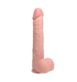 Dildá a vibrátory XXL - RealRock Extra Large dildo so semenníkmi 38 cm - telové