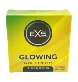 Svietiace kondómy - EXS Glow kondómy 3 ks