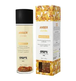 Masážne oleje - exsens Organic masážny olej - Amber jojoba 100 ml