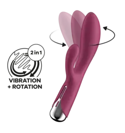 Rotačné a rabbit vibrátory - Satisfyer Spinning Rabbit 1vibrátor - vínový