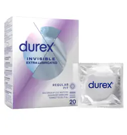 Kondómy s extra lubrikáciou - Durex kondómy Invisible Extra Lubricated 20 ks